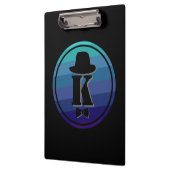 Blue Ombre Name Initiaal Monogram voor mannen Klembord (Links)