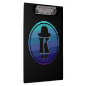 Blue Ombre Name Initiaal Monogram voor mannen Klembord (Rechts)