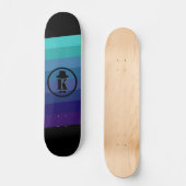 Blue Ombre Name Initiaal Monogram voor mannen Persoonlijk Skateboard (Voorkant)