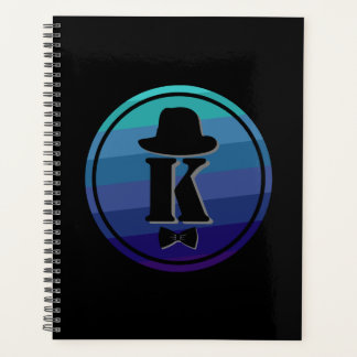 Blue Ombre Name Initiaal Monogram voor mannen Planner