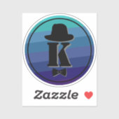 Blue Ombre Name Initiaal Monogram voor mannen Sticker (Vel)