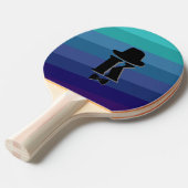 Blue Ombre Name Initiaal Monogram voor mannen Tafeltennisbatje (Voorkant Gekanteld)