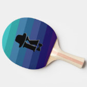Blue Ombre Name Initiaal Monogram voor mannen Tafeltennisbatje (Zijkant)