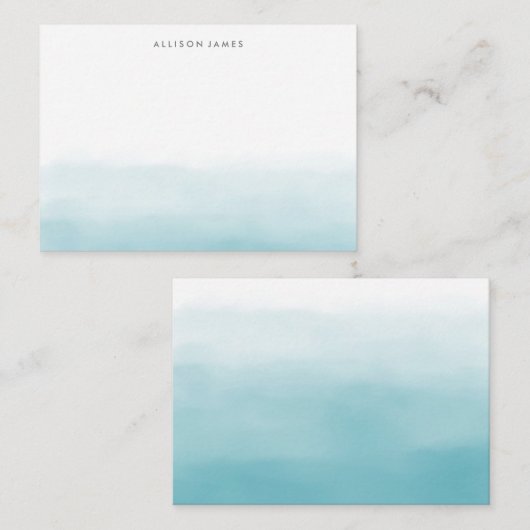 Blue Ombre Notitiekaartje (Voorkant / Achterkant)