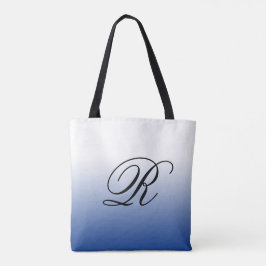 Blue Ombre over elke kleur met Monogram Tote Bag
