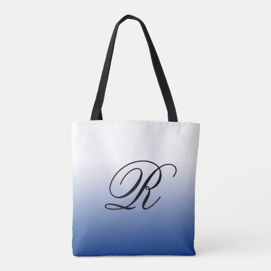 Blue Ombre over elke kleur met Monogram Tote Bag (Achterkant)