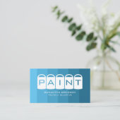 Blue Ombre, Paint Buckets, Painter & Decorator Visitekaartje (Staand voorkant)