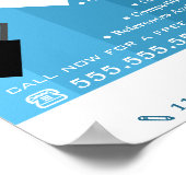 Blue Ombre & Paint Roller, Painter & Decorator Poster (Hoek)