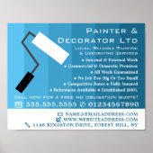 Blue Ombre & Paint Roller, Painter & Decorator Poster (Voorkant)