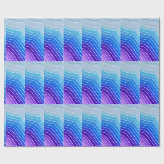 Blue Ombre Painted Waterverf Cadeauverpakking Cadeaupapier (Vlak)