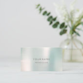 Blue Ombre Parly Abstract Minimal Smoky Metallic Visitekaartje (Staand voorkant)