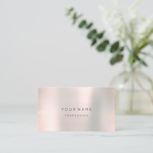 Blue Ombre Parly Abstract Minimal Smoky Metallic Visitekaartje (Staand voorkant)