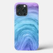 Blue Ombre Pattern Agate II Waterverf Case-Mate iPhone Case (Achterkant)