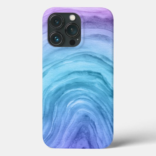 Blue Ombre Pattern Agate II Waterverf Case-Mate iPhone Case (Achterkant)