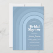 Blue Ombre Retro Script Boho Rainbow Vrijgezellenf Kaart (Voorkant)