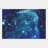 Blue Ombre Sparkly Stars Celestial Mix Inpakpapier Vel (Voorkant)