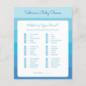 Blue Ombre Stripes Baby shower Games (Achterkant)