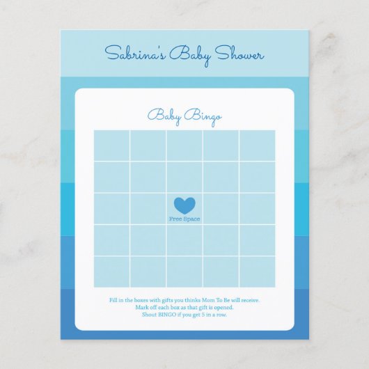 Blue Ombre Stripes Baby shower Games (Voorkant)