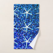 Blue Ombre Teal Sparkle Glittery Starfish Patterns Bad Handdoek (Handdoek)