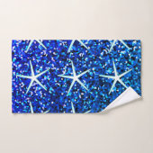 Blue Ombre Teal Sparkle Glittery Starfish Patterns Bad Handdoek (Handdoek)