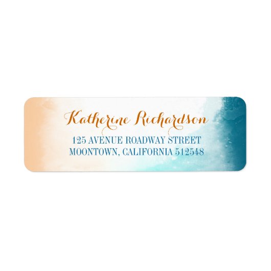 Blue Ombre Vanilla Retouradreslabels Etiket (Voorkant)