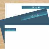 Blue Ombre Waterverf Couples Monogram