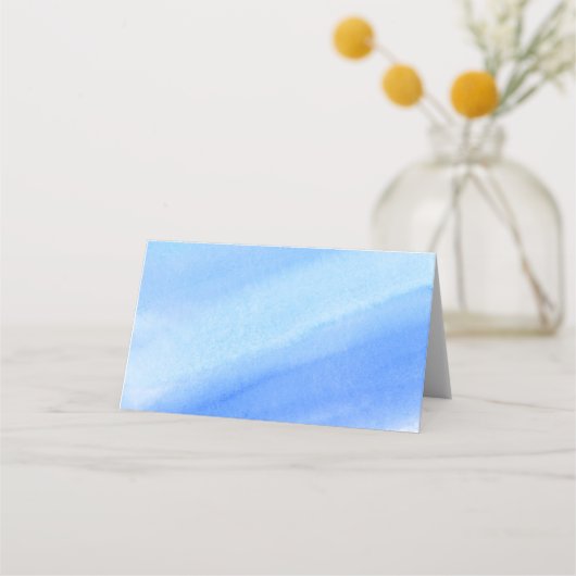 Blue Ombre Waterverf Custom Wedding Monogram Plaatskaartje (Achterkant)