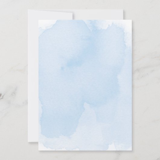 Blue Ombre Waterverf huwelijksuitnodiging Kaart (Achterkant)