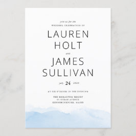 Blue Ombre Waterverf huwelijksuitnodiging Kaart