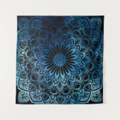 Blue Ombre Waterverf Mandala Wandkleed (Voorkant (horizontaal))