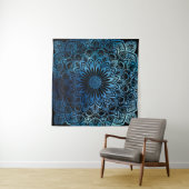 Blue Ombre Waterverf Mandala Wandkleed (In situ)