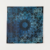 Blue Ombre Waterverf Mandala Wandkleed (Voorkant)