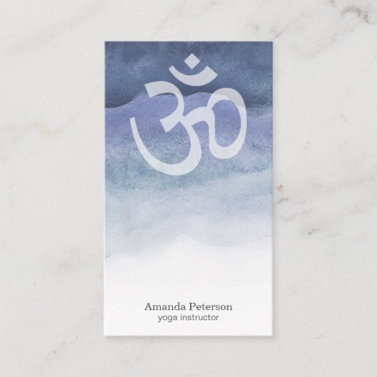 Blue Ombre Waterverf om yogaleraar Visitekaartje (Voorkant)