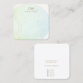 Blue Ombre Waterverf Stud Earring Display Holder B Vierkante Visitekaartje (Voorkant / Achterkant)