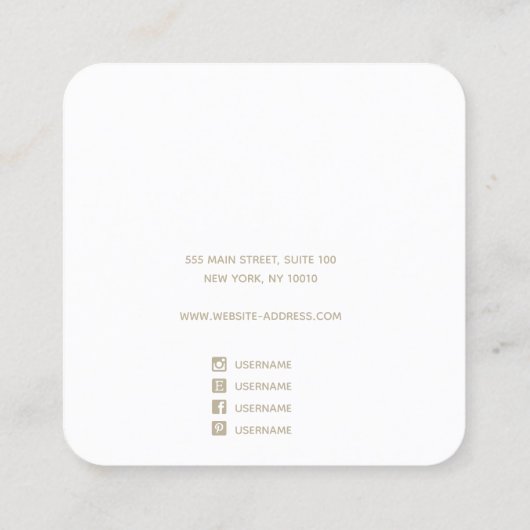 Blue Ombre Waterverf Stud Earring Display Holder B Vierkante Visitekaartje (Achterkant)