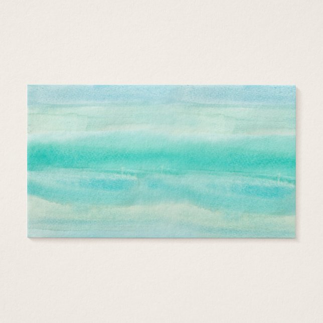 Blue Ombre Waterverf Wash Patroon Visitekaartjes (Voorkant)