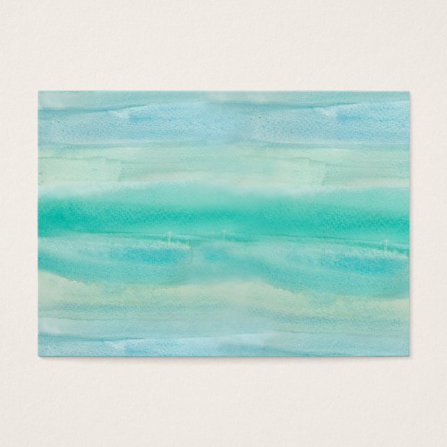 Blue Ombre Waterverf Wash Patroon Visitekaartjes (Voorkant)