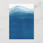 Blue Ombre Waterverf Wave Hand-belettering Details Informatiekaartje (Achterkant)