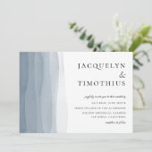 Blue Ombre Waterverf Wedding Kaart (Staand voorkant)