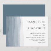 Blue Ombre Waterverf Wedding Kaart (Voorkant / Achterkant)