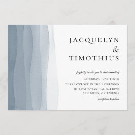 Blue Ombre Waterverf Wedding Kaart