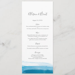 Blue Ombre waterverf Wedding Menu of Program Card