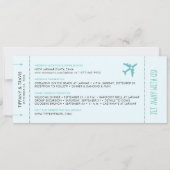 Blue Ombre Wedding Boarding Pass Save the Date Aankondiging (Achterkant)