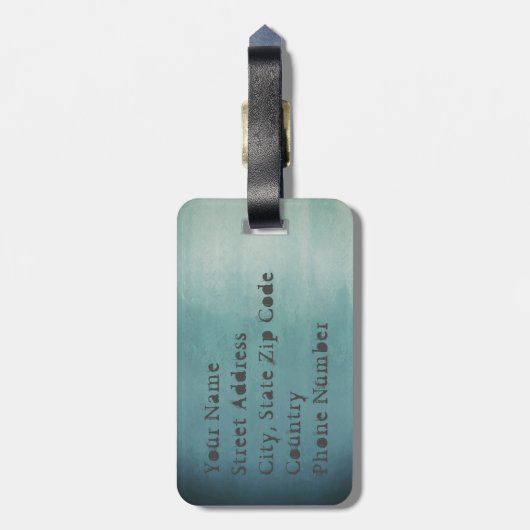Blue Ombre Zee Bagagelabel (Achterkant verticaal)