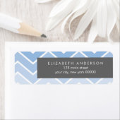 Blue Ombre Zig Zag Chevron Pattern Etiket (Insitu)