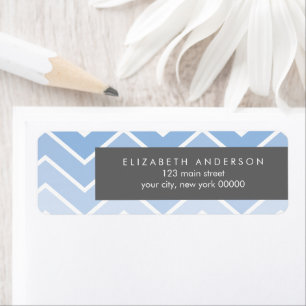 Blue Ombre Zig Zag Chevron Pattern Etiket