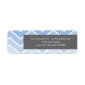 Blue Ombre Zig Zag Chevron Pattern Etiket (Voorkant)