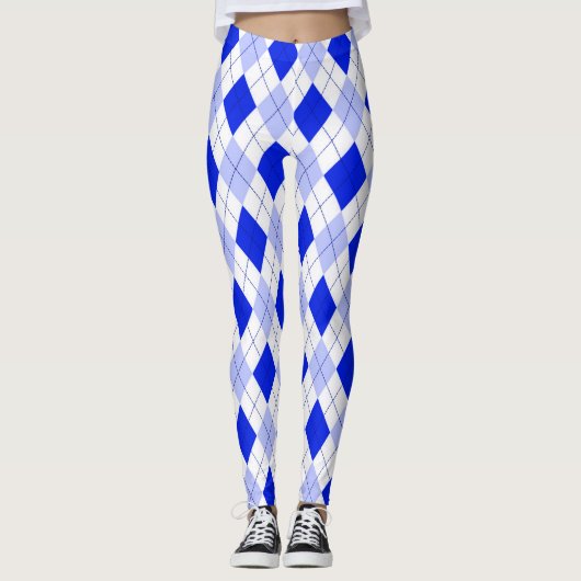 Blue on Blue Argyle Leggings (Voorkant)