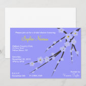 Blue on Blue Cherry Blossom Vrijgezellenfeest Invi Kaart (Voorkant / Achterkant)