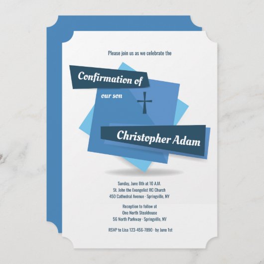 Blue on Blue Confirmation Kaart (Voorkant / Achterkant)